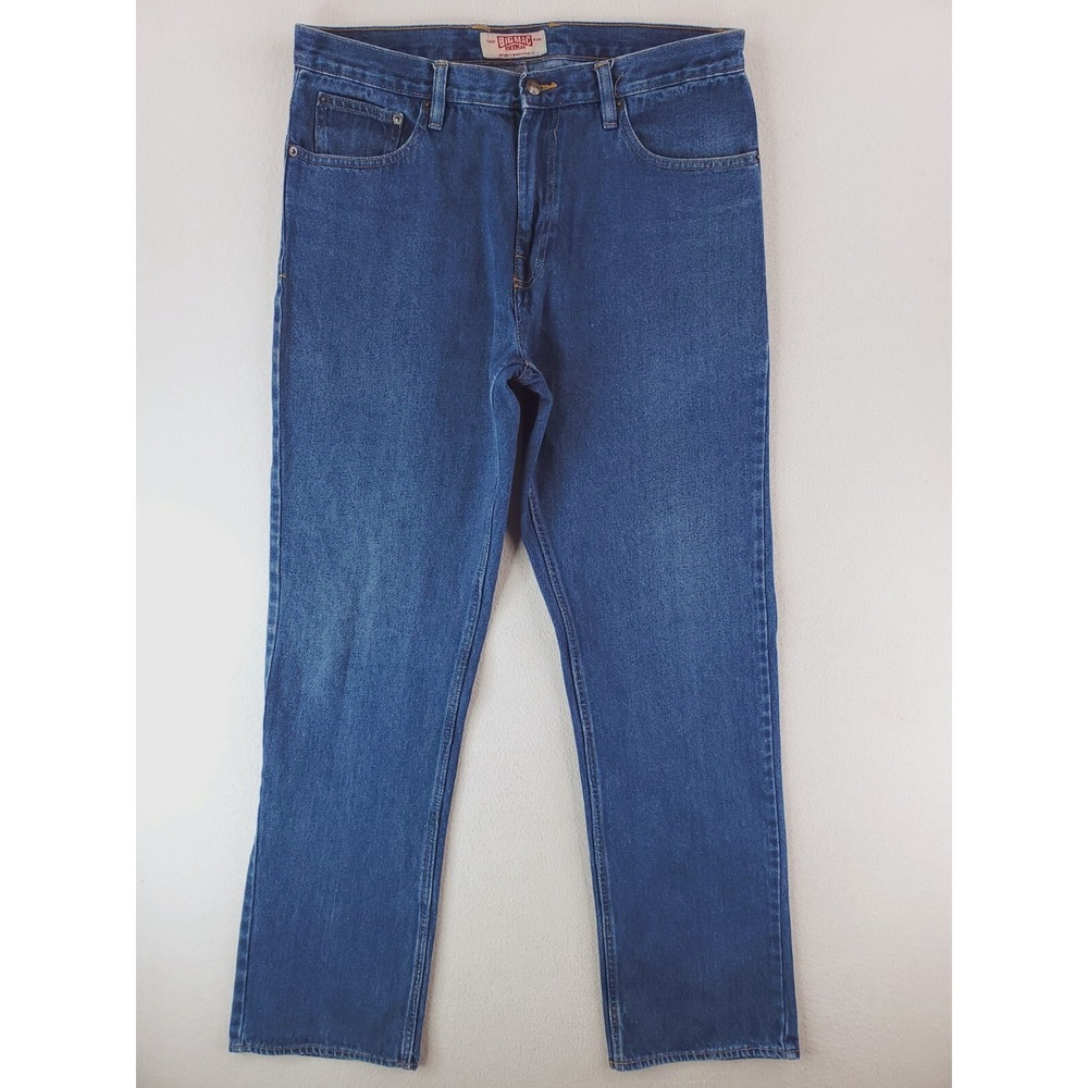 Big Mac Jeans Mens 36x34 Blue Regular Straight Work Pants Medium Wash
